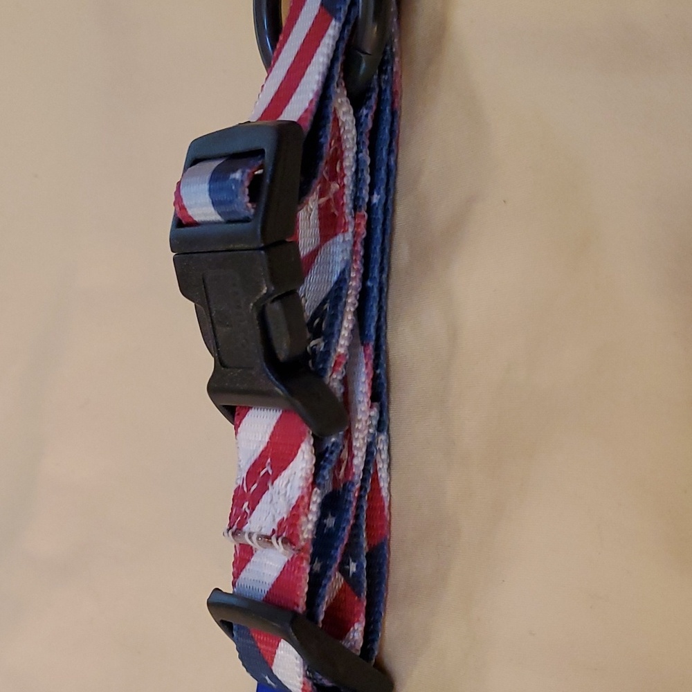 Dog collar in American flag pattern size 12 to 18 adjustable